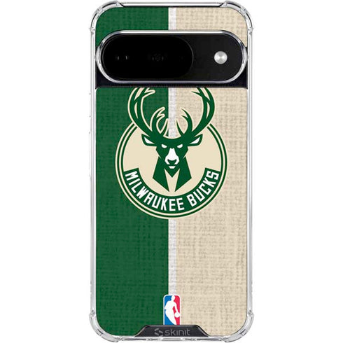 NBA Milwaukee Bucks Split Canvas Google Pixel 10 Clear Case
